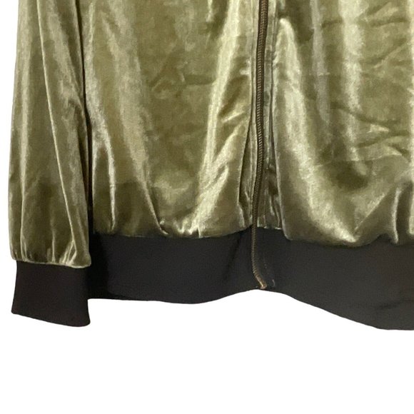 Socialite Jacket Olive Green Velvet Jacket‎ Women’s Size 3X Plus Full Zip - Picture 8 of 11